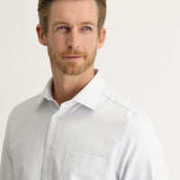 Dark Blue Long-Sleeve Classic Patterned Shirt