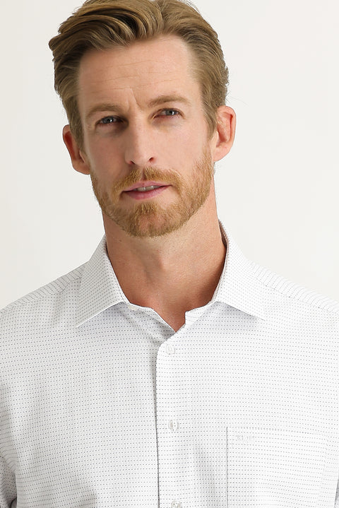 Dark Blue Long-Sleeve Classic Patterned Shirt