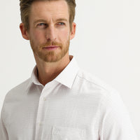 Dark Red Long Sleeve Classic Patterned Cotton Shirt