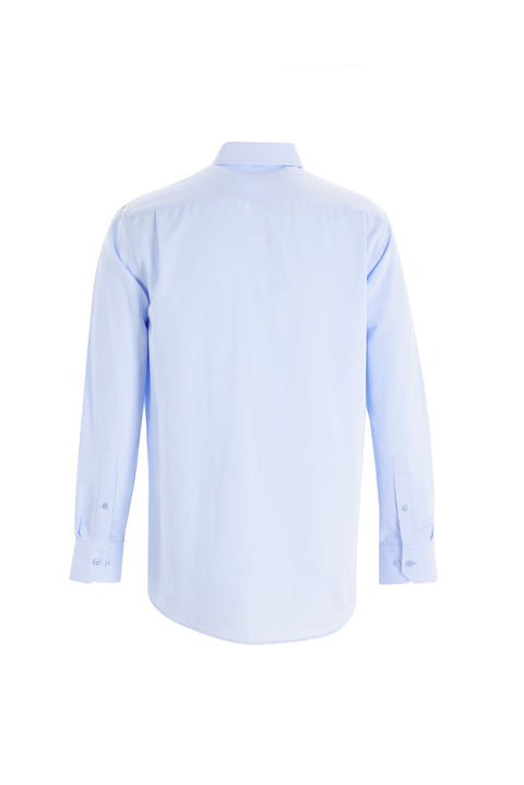 Light Blue Long-Sleeved Patterned Classic Shirt