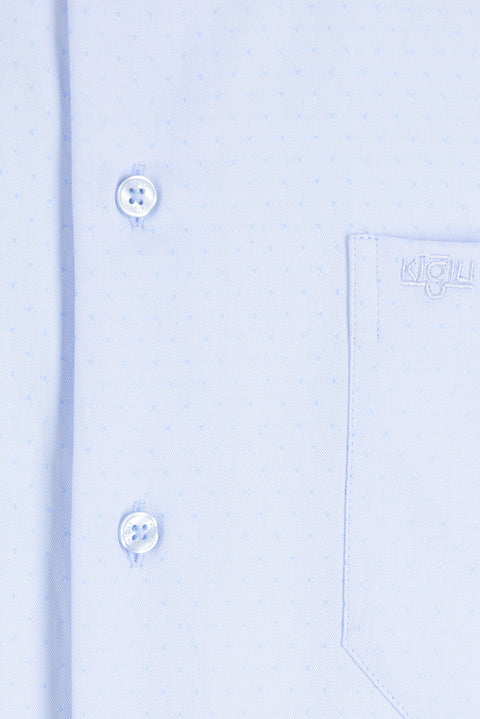 Light Blue Long-Sleeved Patterned Classic Shirt