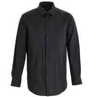 Black Long-Sleeve Classic Patterned Shirt