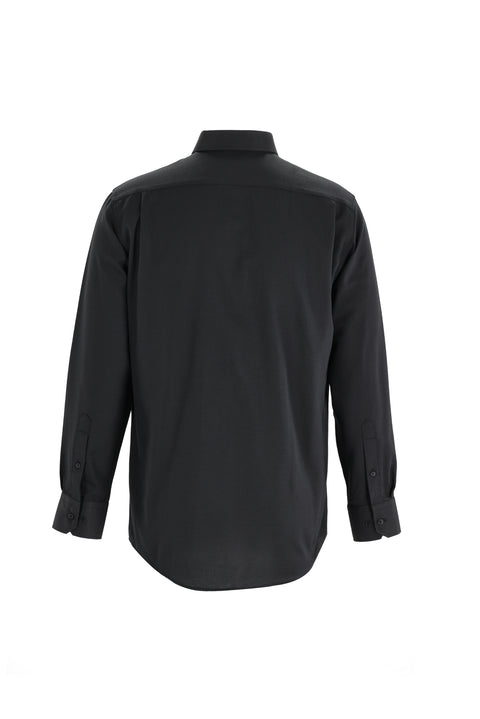 Black Long-Sleeve Classic Patterned Shirt