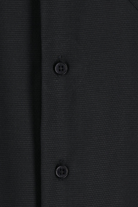 Black Long-Sleeve Classic Patterned Shirt