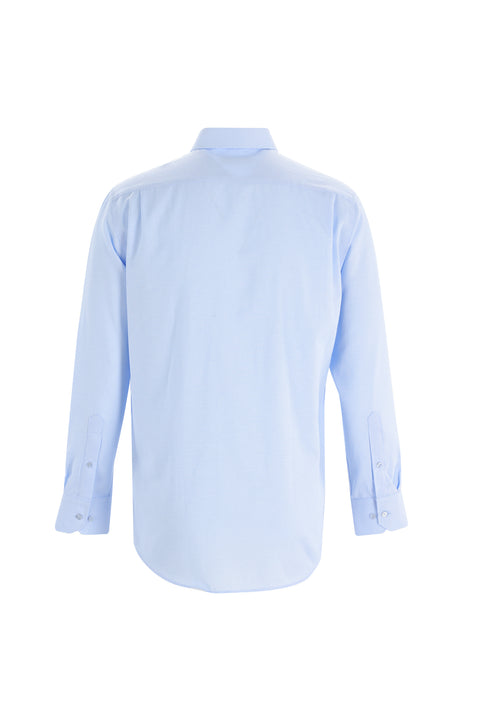 Light Blue Long-Sleeve Classic Patterned Shirt