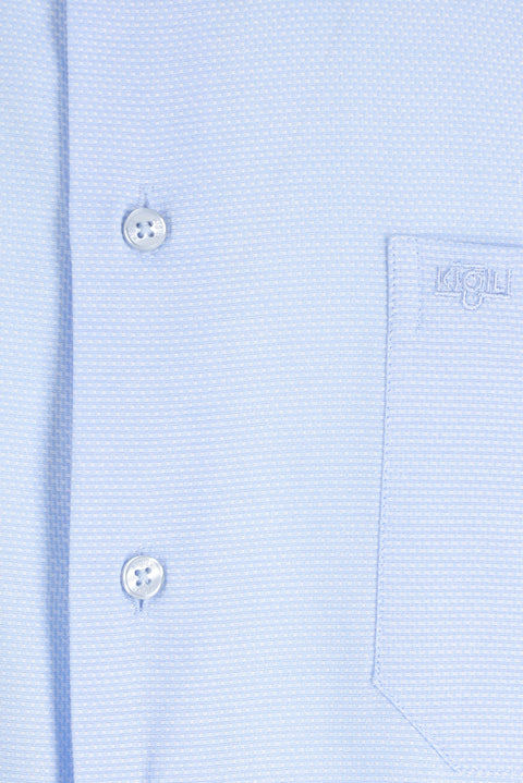 Light Blue Long-Sleeve Classic Patterned Shirt