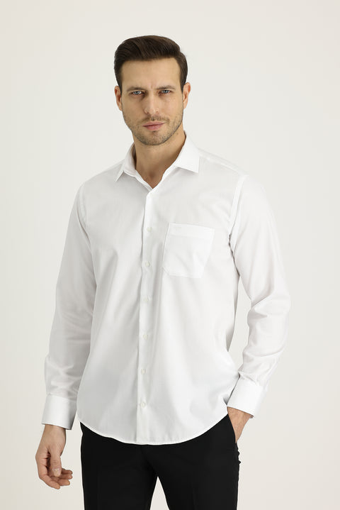 White Long-Sleeve Non-Iron Classic Shirt