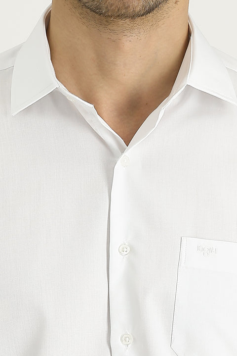 White Long-Sleeve Non-Iron Classic Shirt