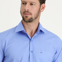 Aqua Blue Long-Sleeve Classic Cotton Shirt