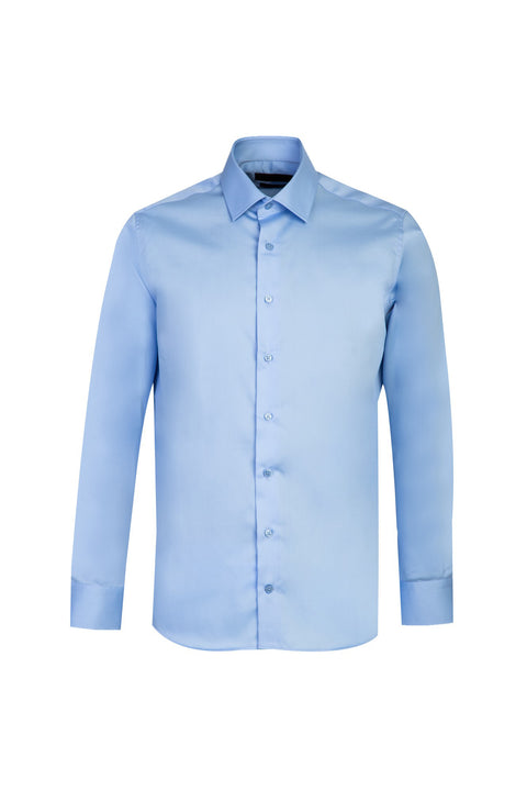 Light Blue Long Sleeve Non-Iron Classic Cotton Shirt