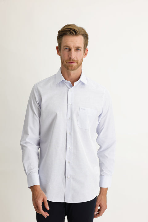 Light Blue Long Sleeve Classic Striped Shirt