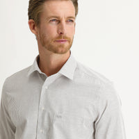 Light Brown Long-Sleeve Classic Striped Shirt
