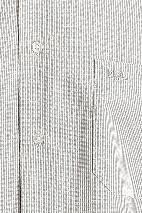Light Brown Long-Sleeve Classic Striped Shirt