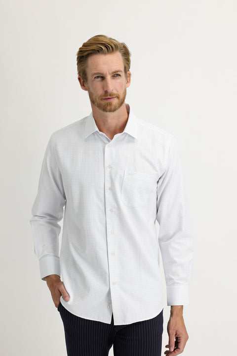 Light Blue Long Sleeve Regular Fit Plaid Shirt