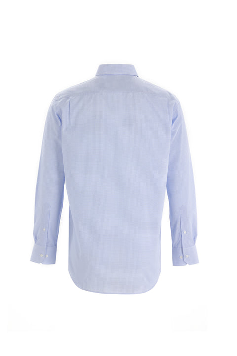 Light Blue Long Sleeve Regular Fit Plaid Shirt