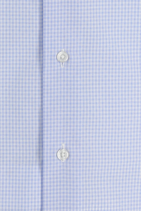 Light Blue Long Sleeve Regular Fit Plaid Shirt