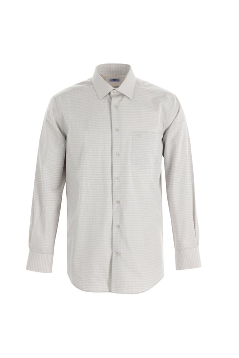 Light Navy Long Sleeve Regular Fit Plaid Shirt