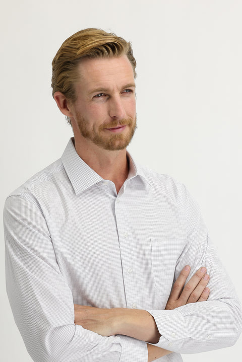 Medium Navy Long Sleeve Regular Fit Plaid Shirt