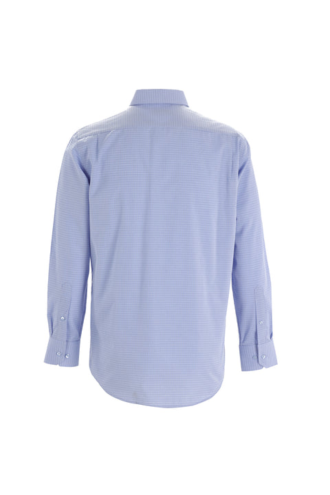 Light Blue Long Sleeve Regular Fit Plaid Shirt