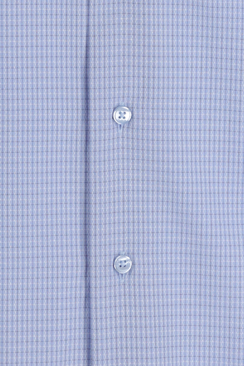 Light Blue Long Sleeve Regular Fit Plaid Shirt