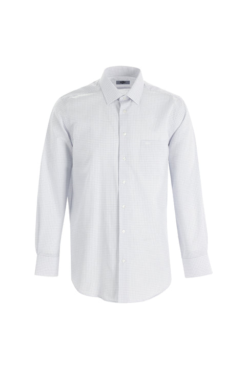 White Long Sleeve Regular Fit Plaid Shirt