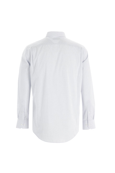 White Long Sleeve Regular Fit Plaid Shirt