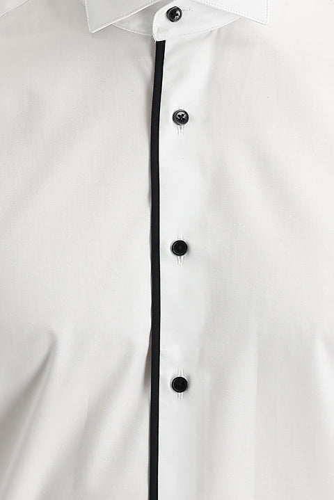 White Wing Collar Classic Cotton Shirt