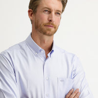 Light Blue Long Sleeve Regular Fit Oxford Cotton Button-Down Shirt