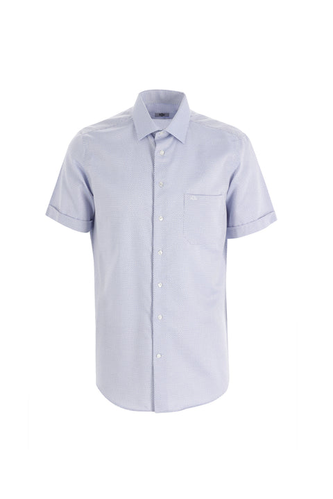 Medium Navy Short Sleeve Regular Fit Patterned Shirt