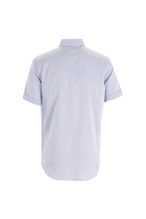 Medium Navy Short Sleeve Regular Fit Patterned Shirt