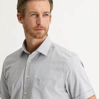 Medium Grey Short Sleeve Regular Fit Patterned Shirt