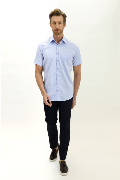 Sky Blue Short Sleeve Regular Fit Shirt