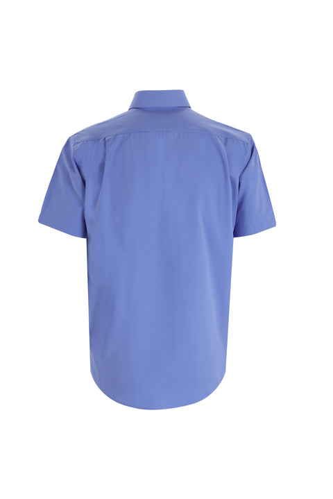 Blue Short-Sleeve Regular Fit Shirt