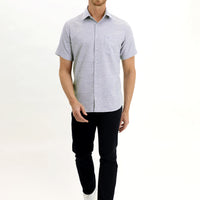 Light Black Short Sleeve Regular Fit Patterned Sport Shirt