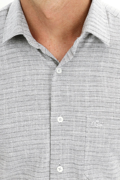 Black Short Sleeve Regular Fit Patterned Sport Shirt