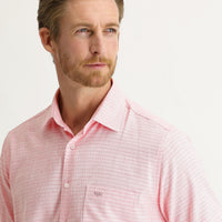 Pink Short-Sleeve Regular Fit Patterned Sport Shirt