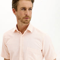 Baby Pink Short Sleeve Regular Fit Patterned Sport Shirt