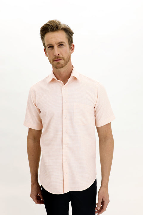 Baby Pink Short Sleeve Regular Fit Patterned Sport Shirt
