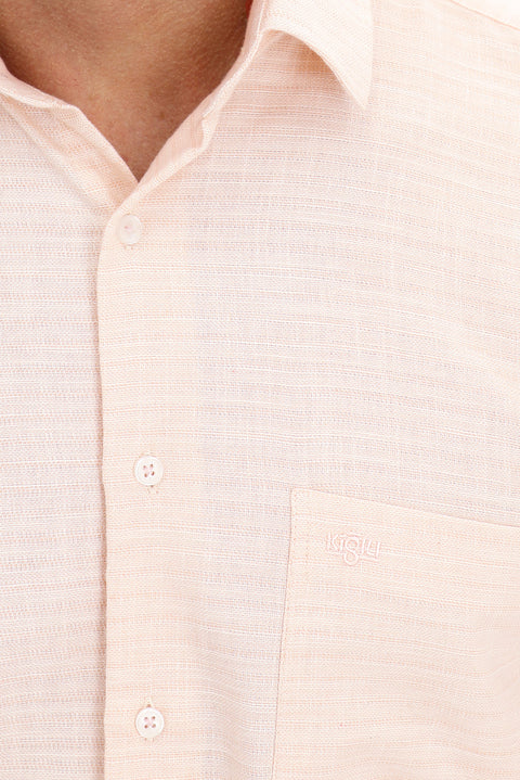 Baby Pink Short Sleeve Regular Fit Patterned Sport Shirt