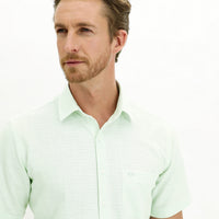 Mint Green Short Sleeve Regular Fit Patterned Sport Shirt