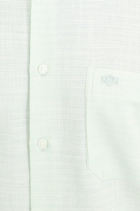 Mint Green Short Sleeve Regular Fit Patterned Sport Shirt