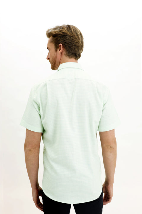 Mint Green Short Sleeve Regular Fit Patterned Sport Shirt