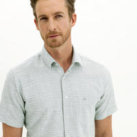 Forest Green Short Sleeve Regular Fit Patterned Sport Shirt