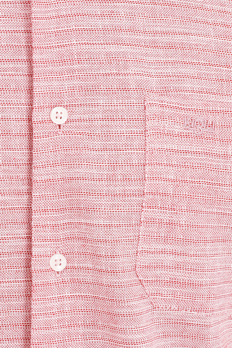 Light Red Short Sleeve Regular Fit Patterned Sport Shirt