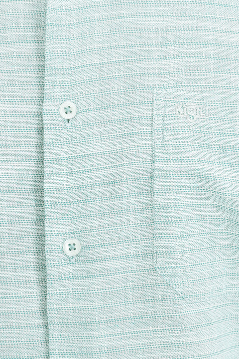 Medium Turquoise Short Sleeve Regular Fit Patterned Sport Shirt