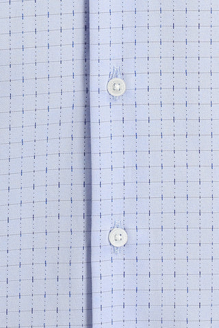  Açık Mavi Uzun Kol Slim Fit Dar Kesim Desenli Gömlek