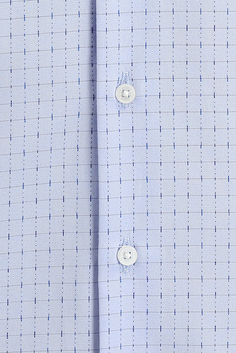 Light Blue Long Sleeve Slim Fit Patterned Shirt