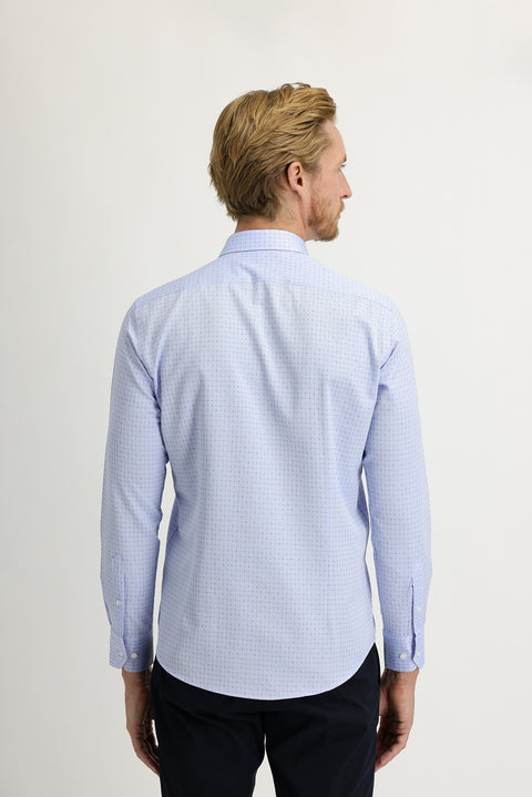 Light Blue Long Sleeve Slim Fit Patterned Shirt