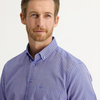 Medium Navy Short Sleeve Regular Fit Patterned Shirt
