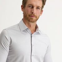 Medium Grey Long Sleeve Slim Fit Narrow Cut Non-Iron Shirt